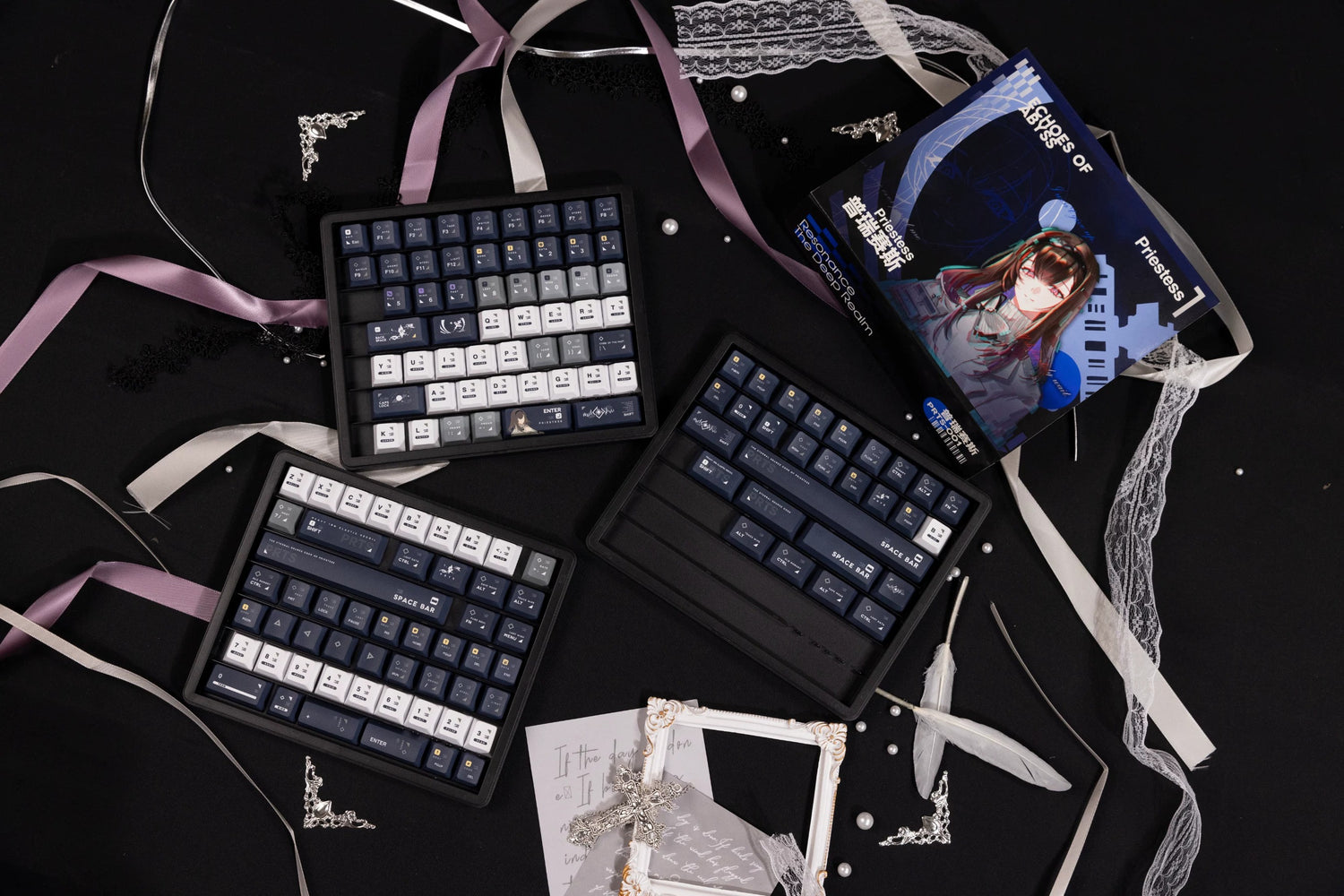 Arknights series,Priestess theme, custom set personalized keycap series, PBT material, compatible with 61/64/68/75/84/87/104  mechanical keyboard keycap set