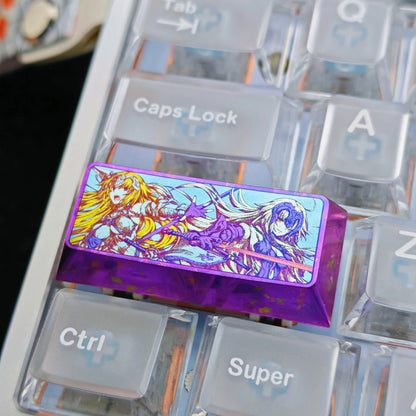 Fate, Joan of Arc themed design, 2.25U titanium alloy personalized keycaps, anime, gaming, cultural and creative mechanical keyboard decorative keycaps