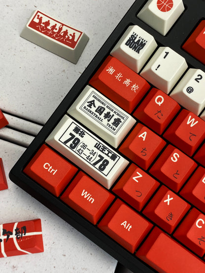 SLAM DUNK Theme PBT material personalized keycap set, anime cultural creative decoration keycap set, compatible with 61/64/68/75/84/87/104 mechanical keyboard