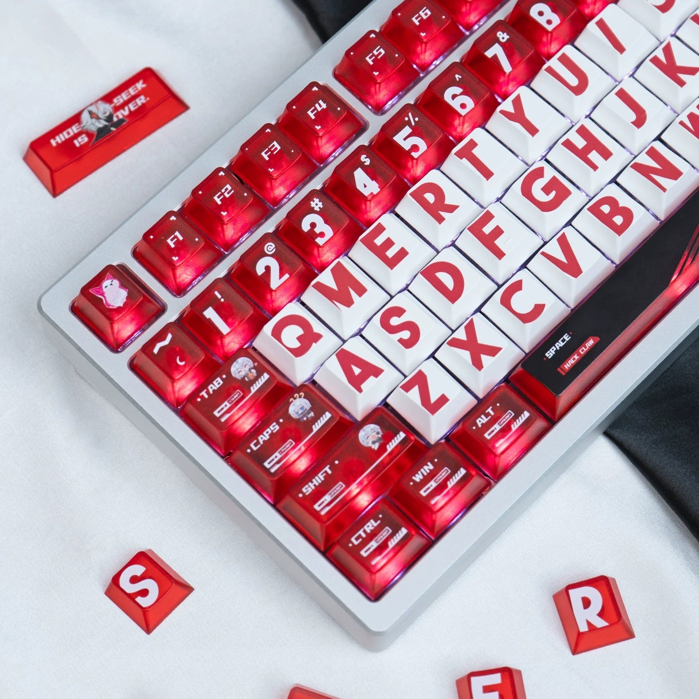 Delta Force themed design kit keycaps, custom set personalized keycap series，PBT+PC material, Original factory height, compatible with 61/64/68/75/84/87/104 mechanical keyboard keycap set