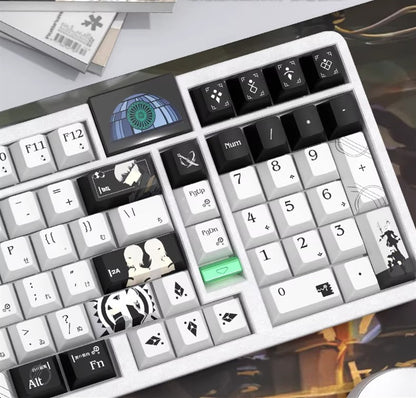 NieR: Automata theme, black and white PBT material personalized keycap set, game culture creative decorative keycaps