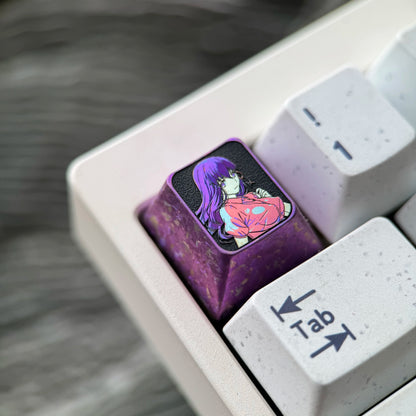Fate/stay night, Matou Sakura, 1U titanium alloy personalized keycap, anime and game culture creative original factory highly decorative keycap