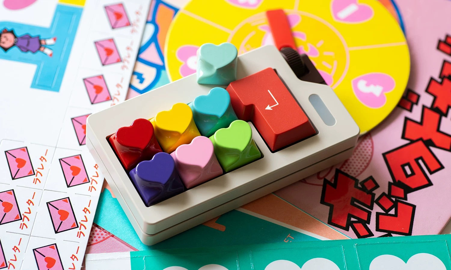 Original heart-shaped personalized Sweet Heart asymmetrical heart-shaped baked paint keycap aluminum alloy CNC machining personalized keycap