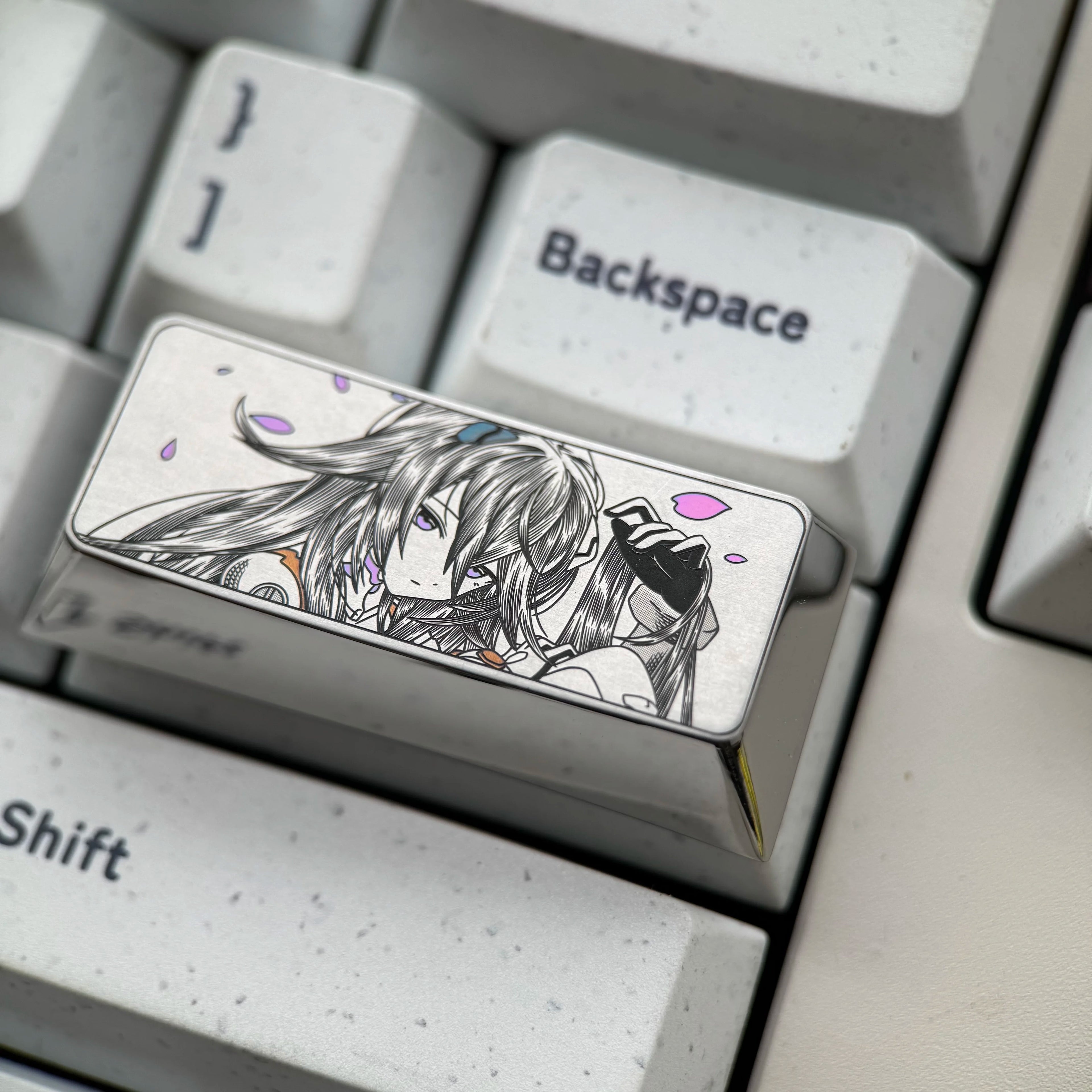 EVA series, Ayanami Rei series, 2.25U precision carved titanium alloy personalized keycaps, anime and game culture innovation mechanical keyboard decorative keycaps