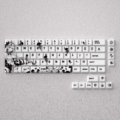 Wuthering Waves series, Cantarella theme, original high PBT material compatible MX switch mechanical keyboard, anime game theme set keycaps, mechanical keyboard replacement keycap set