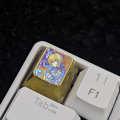 Fate/stay night,saber 1 U titanium alloy personalized keycaps, anime and game cultural creative keycaps, mechanical keyboard decorative keycaps