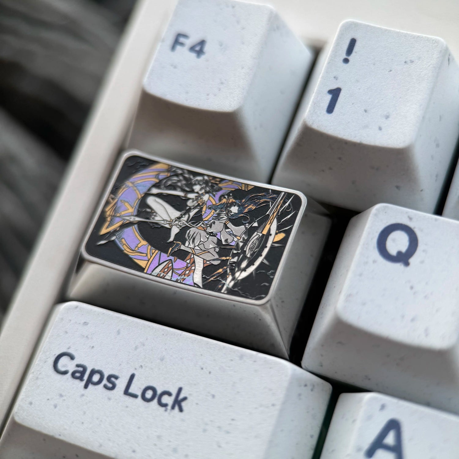Fate/Grand Order，Ereshkigal， Titanium metal mechanical keyboard keycaps with precision carving of 1.5 Tab keys, decorative keycaps for anime, gaming, cultural innovation