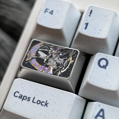 Fate/Grand Order，Ereshkigal， Titanium metal mechanical keyboard keycaps with precision carving of 1.5 Tab keys, decorative keycaps for anime, gaming, cultural innovation