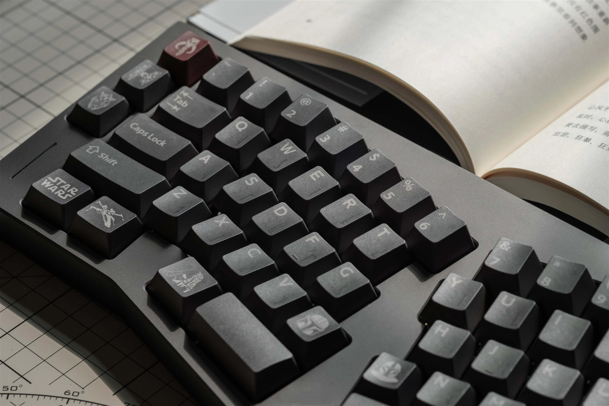 Original sci-fi Star Wars series, The Mandalorian themed keycap factory height 172 key PBT material mechanical keyboard personalized keycap set