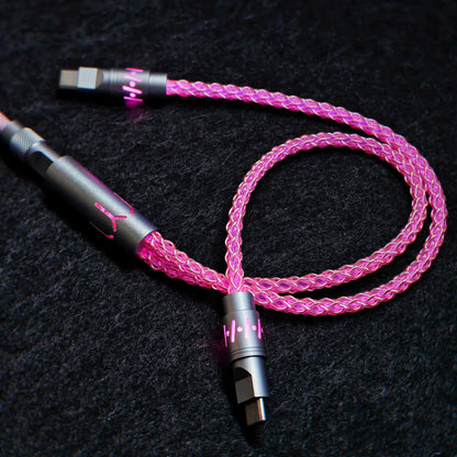 Separate one to two aviation plug data cable, dual 8K return rate single crystal copper mechanical custom manual data cable