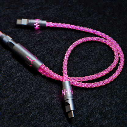 Separate one to two aviation plug data cable, dual 8K return rate single crystal copper mechanical custom manual data cable