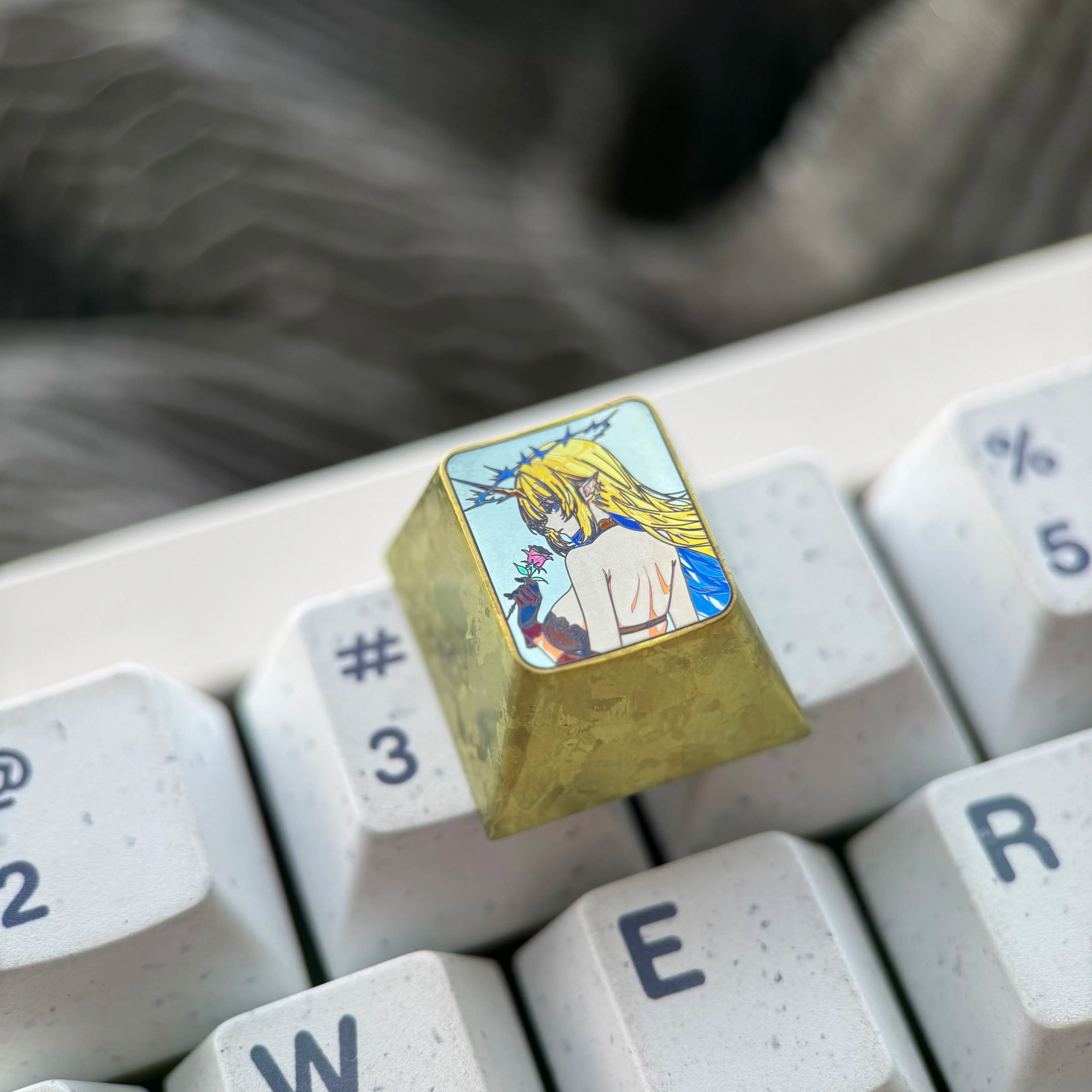 Wuthering Waves, Cartethyia Back, 1U Titanium Alloy Personalized Keycaps, Anime Game Culture Creative Mechanical Keyboard Decorative Keycaps