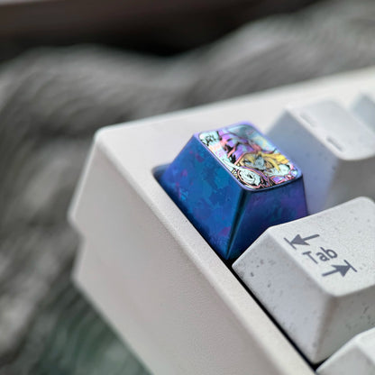 Yu-Gi-Oh! ， Black Magician Girl, 1U titanium alloy personalized keycaps, anime and game cultural creative keycaps, mechanical keyboard decorative keycaps