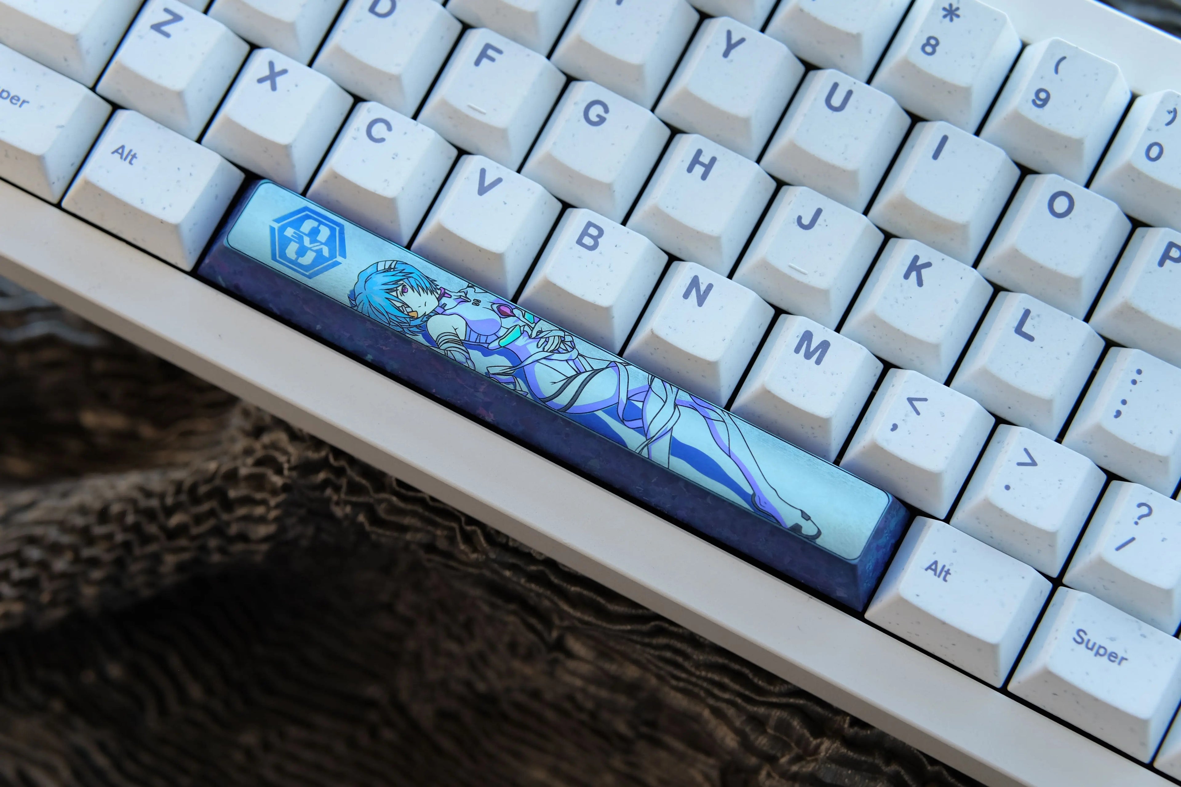 EVA series, Asuka/Ayanami Rei theme, 6.25U/7U space bar titanium alloy personalized keycaps, anime game theme design mechanical keyboard decoration keycaps