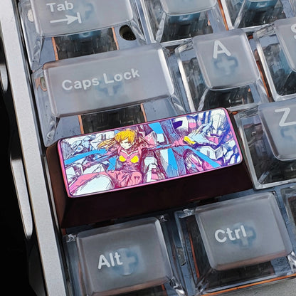 EVA series, Asuka 2.25U sketch style titanium alloy personalized keycaps, anime, gaming, cultural and creative mechanical keyboard decorative keycaps