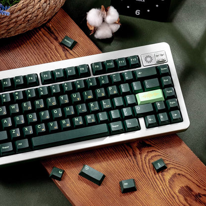 OMRON themed design, green PBT material personalized keycap set, factory height, compatible with Wooting/ROG EXTREME mechanical keyboard