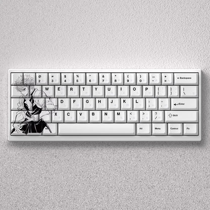 Demon Slayer: Kimetsu no Yaiba series, Shinazugawa Sanemi theme, original high PBT material compatible MX switch mechanical keyboard, anime game theme set keycaps, mechanical keyboard replacement keycap set
