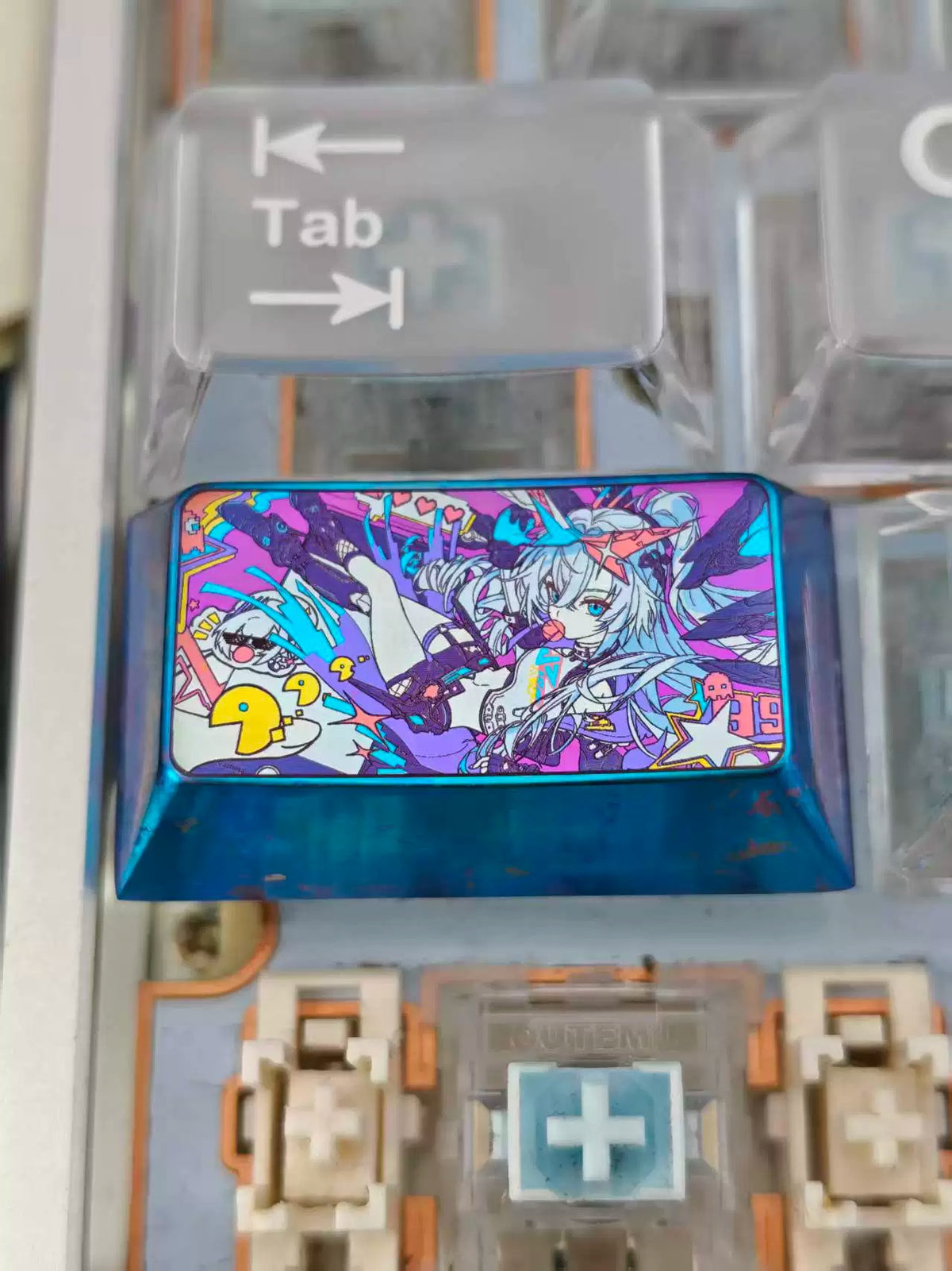 Honkai：Star Rail，Silver Wolf 1.75 U titanium alloy personalized keycaps, mechanical keyboard decorative keycaps, anime and game cultural creative keycaps
