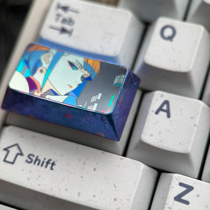 Cyberpunk, Lucyna themed 1.75U titanium alloy personalized keycaps, mechanical keyboard decorative keycaps, anime and game cultural creative keycaps