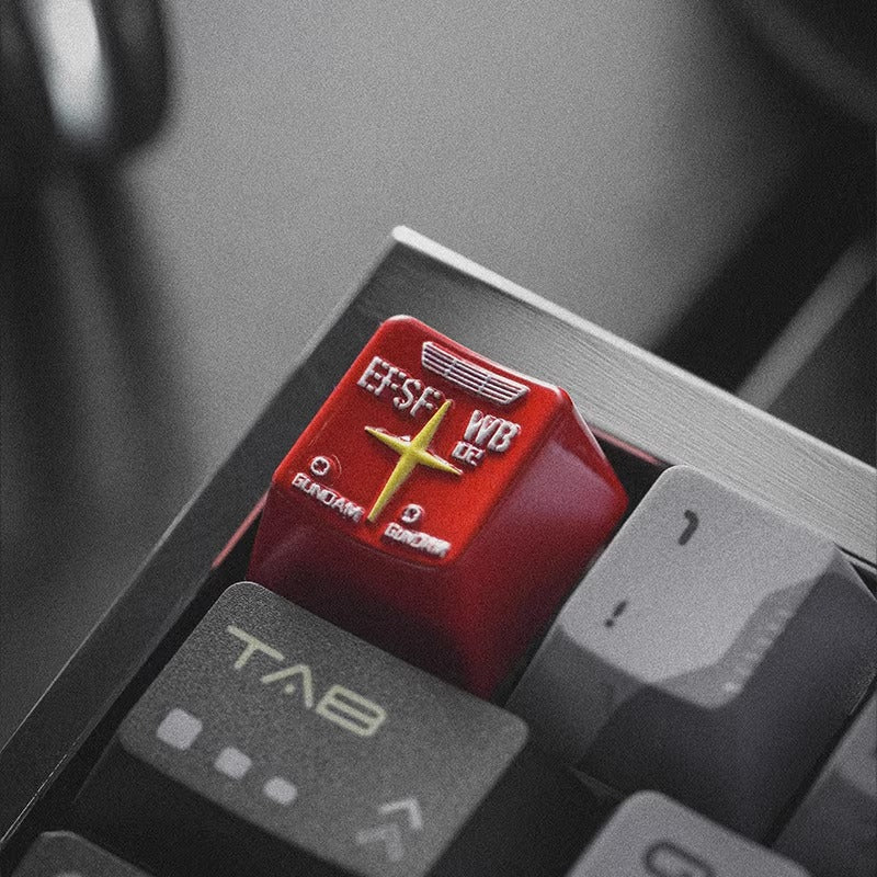 Gundam logo, 1U metal personalized keycap, anime and gaming technology inspired creative decorative keycap
