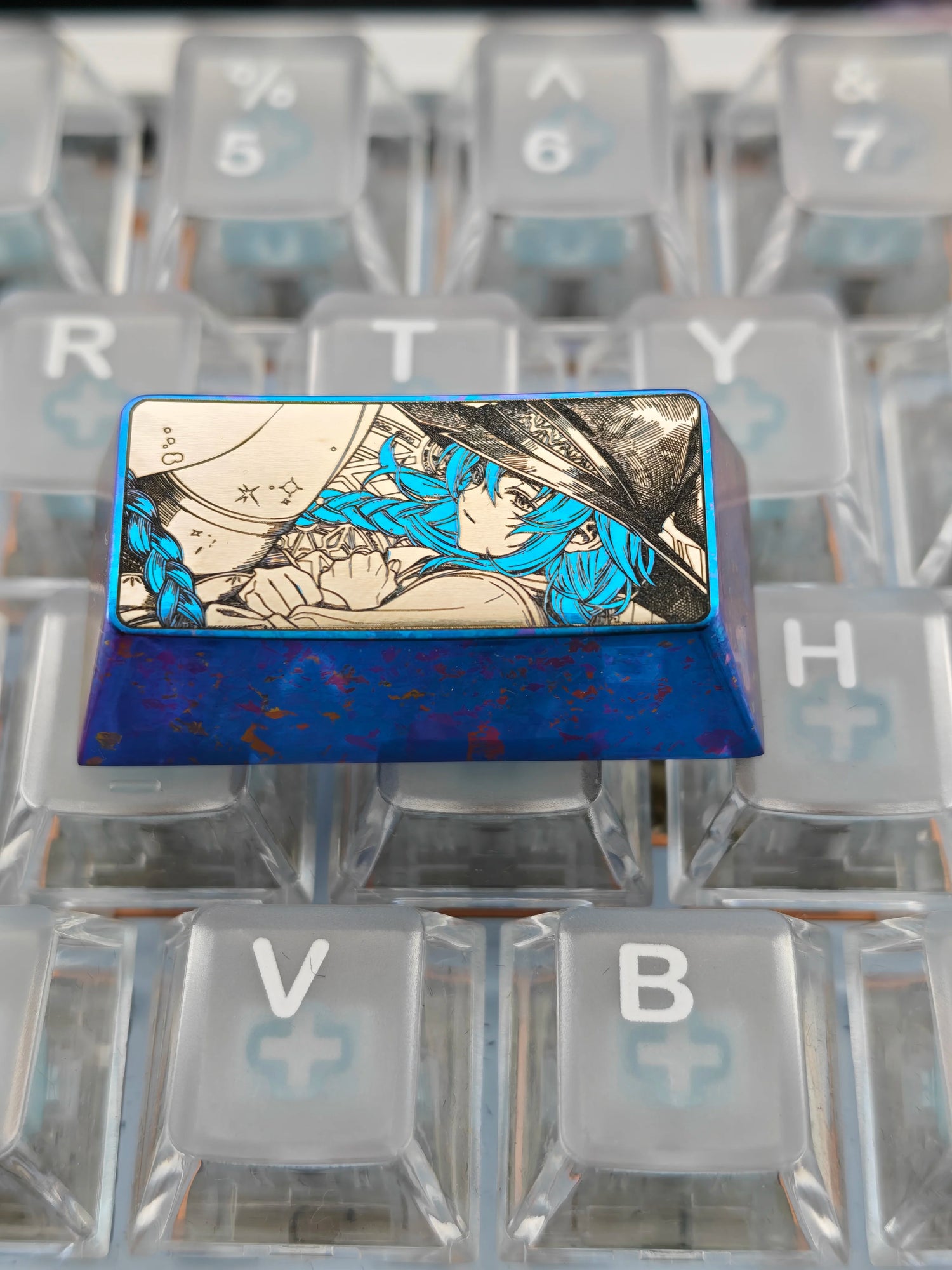 Mushoku Tensei: Jobless Reincarnation‌,Roxy Migurdia Greyrat, 2U titanium alloy personalized keycaps, anime and game cultural creative keycaps, mechanical keyboard decorative keycaps