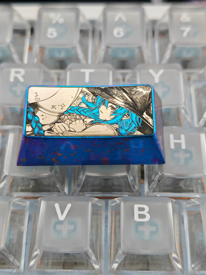 Mushoku Tensei: Jobless Reincarnation‌,Roxy Migurdia Greyrat, 2U titanium alloy personalized keycaps, anime and game cultural creative keycaps, mechanical keyboard decorative keycaps