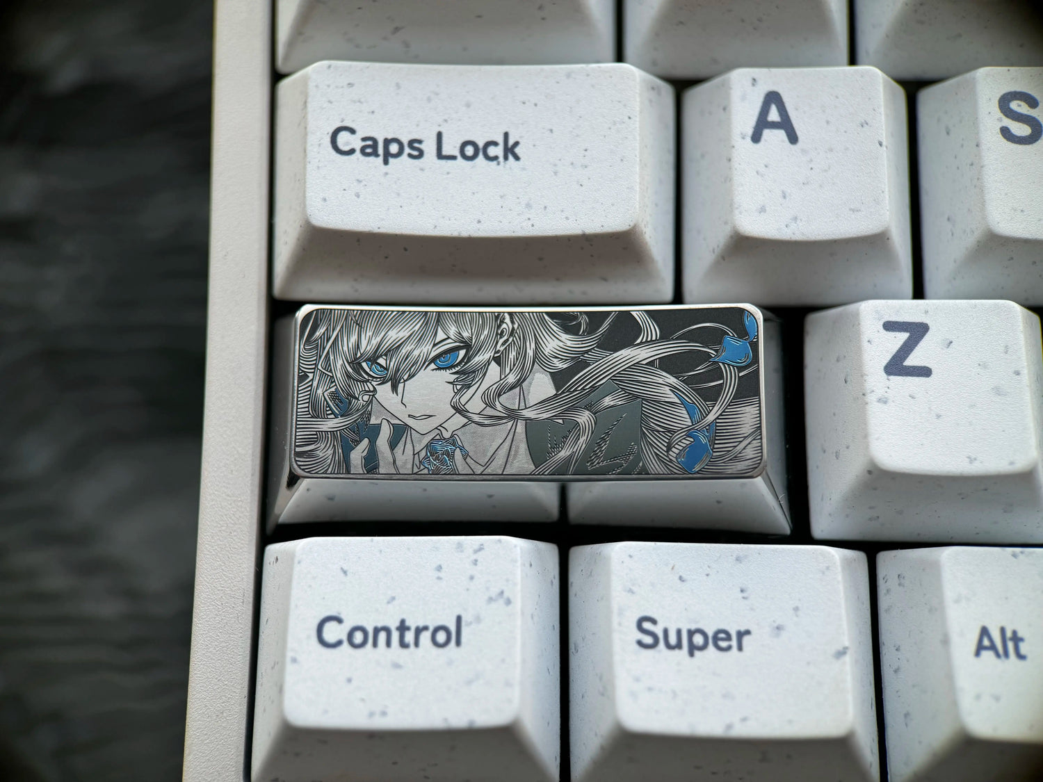 Ado, 2.25U titanium alloy personalized keycaps, metal decorative keycaps for anime and game virtual idols, keyboard replacement keycaps.
