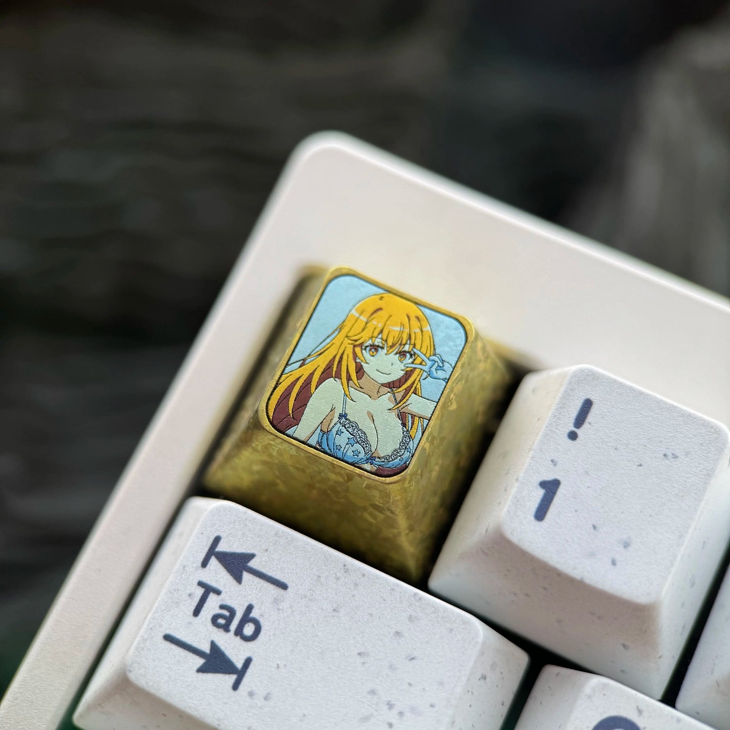 Toaru Majutsu no Index Theme, Shokuhou Misaki, 1U Colorful Titanium Alloy Personalized Keycaps, Anime Game Culture Creative Metal Decorative Keycaps