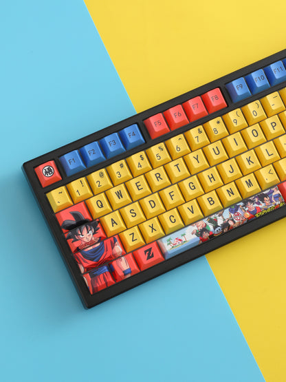 Dragon Ball theme design, PBT material, sublimation， Personalized keycaps, mechanical keyboard decorative keycaps.