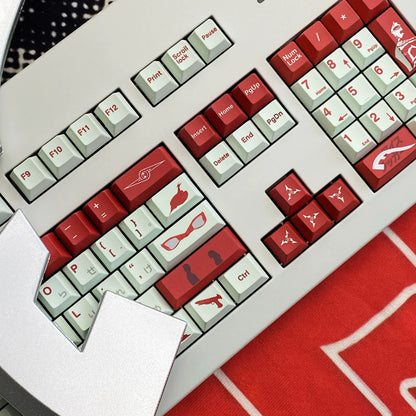 UltraSeven theme, PBT material, sublimation， Anime games Personalized keycap set, original factory height mechanical keyboard decorative keycap set，anime keycap set suitable for 61/64/68/75/84/87/104 Key Mechanical Keyboard