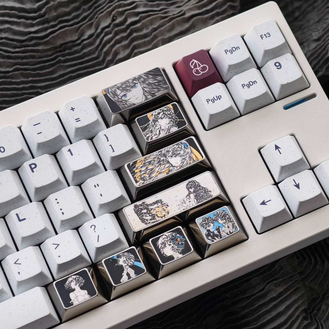 EVA series, Asuka/Ayanami Rei theme, finely carved titanium alloy personalized keycaps, innovative metal decorative keycaps for anime and games