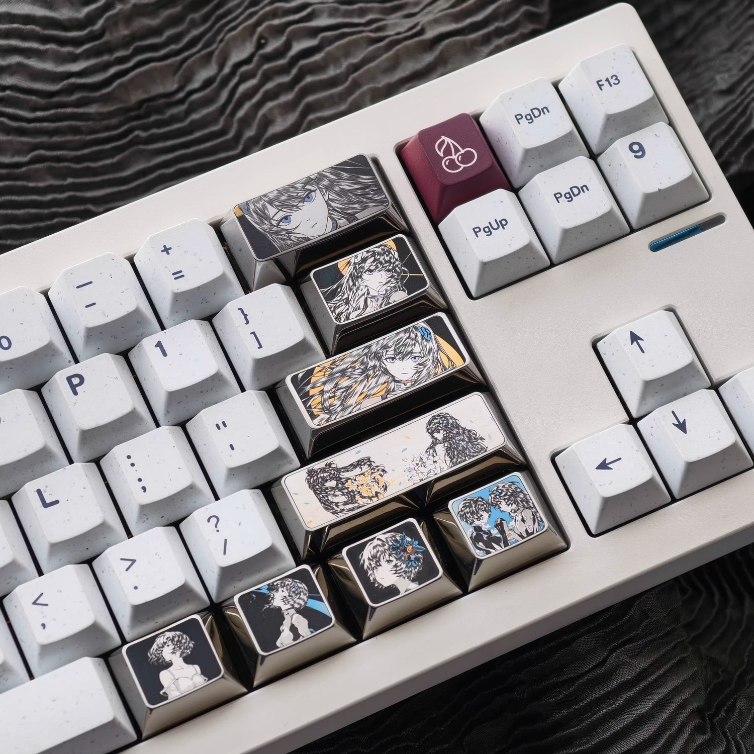 EVA series, Asuka/Ayanami Rei theme, finely carved titanium alloy personalized keycaps, innovative metal decorative keycaps for anime and games