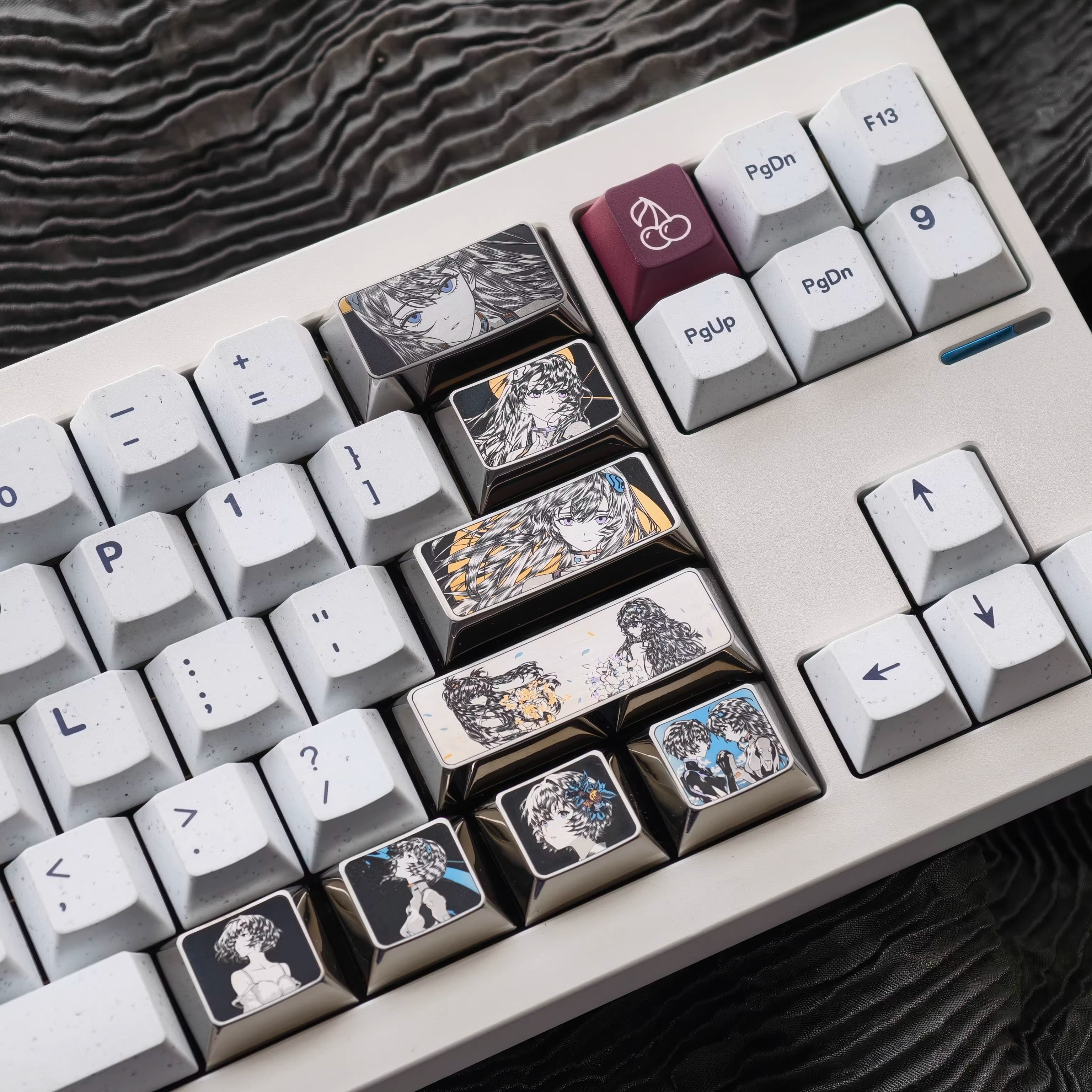 EVA series, Asuka/Ayanami Rei theme, finely carved titanium alloy personalized keycaps, innovative metal decorative keycaps for anime and games