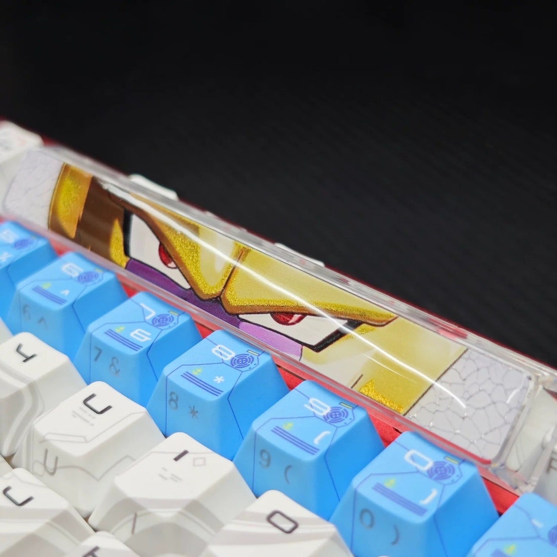 Dragon Ball, Frieza theme, Eyegaze spacebar design, 6.25 U spacebar, PC crystal resin gilded personalized keycaps, anime creative cultural peripheral products, decorative keycaps