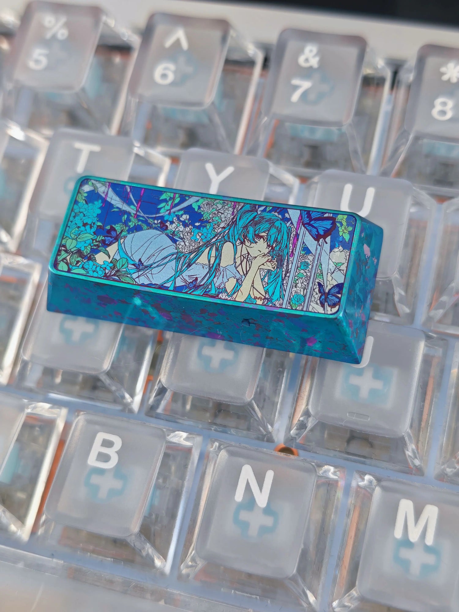 Hatsune Miku theme design, 2.25U titanium alloy personalized keycap, music animation ACGN culture keyboard decoration keycap