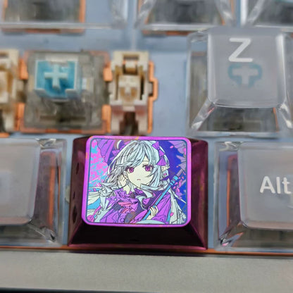 Zenless Zone Zero，Vivian Banshee 1.25 U titanium alloy metal personalized keycaps, anime and game character peripheral products, decorative keycaps.
