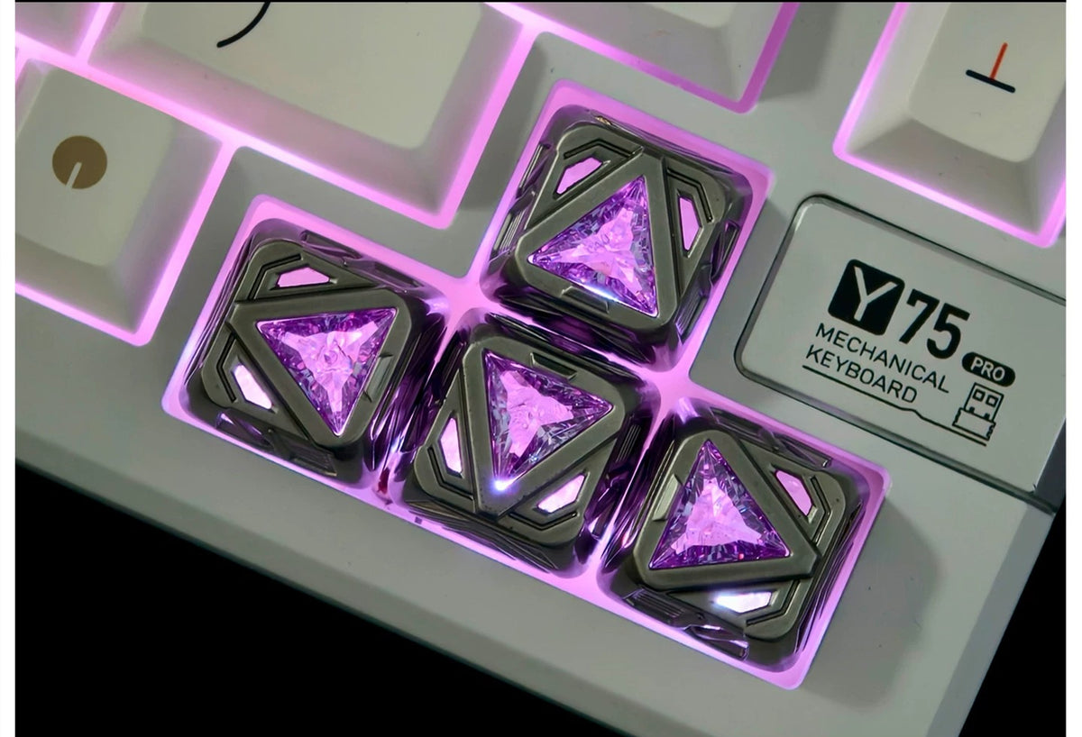 Star Trek concept hollow design translucent gemstone metal material personalized keycap art keycap customization keyboard decoration keycap