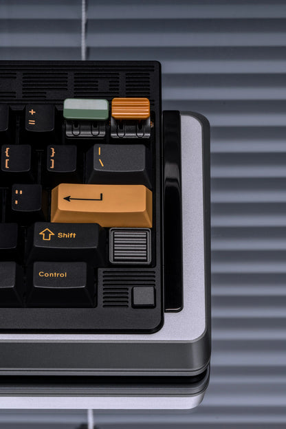 Industrial style, pusher+wave grille, aluminum alloy metal anode personalized keycaps, mechanical keyboard industrial decorative keycaps