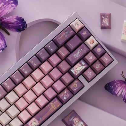 Honkai: Star Rail series, Cyrene theme, original high PBT material keycaps, full five sided thermal sublimation process mechanical keyboard custom set keycaps