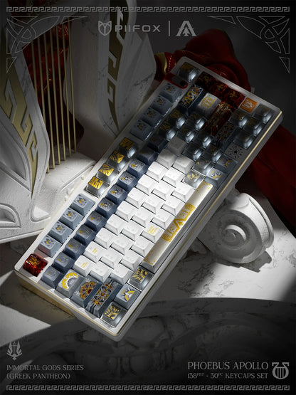 Sun God Apollo, PBT metallic paint texture+ PC material Mechanical Keyboard Replacement Keycap Set, Compatible with 61/64/68/75/84/87/104 Key Mechanical Keyboard Keycap Set