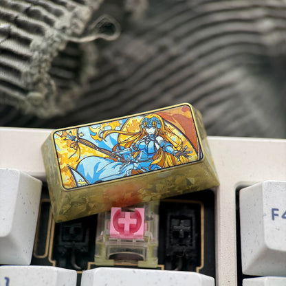 Fate/Samurai Remnant, Joan of Arc, 2U titanium alloy personalized keycaps, anime and game cultural creative keycaps, mechanical keycaps decorative keycaps