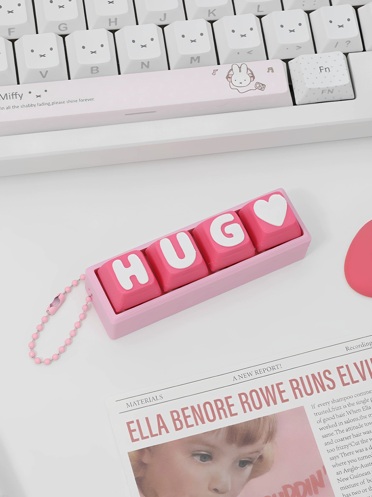 Cute letter combinations, love,switch tester, keycap keychain, cat themed keycap switch mechanical keyboard creative peripheral cultural products.