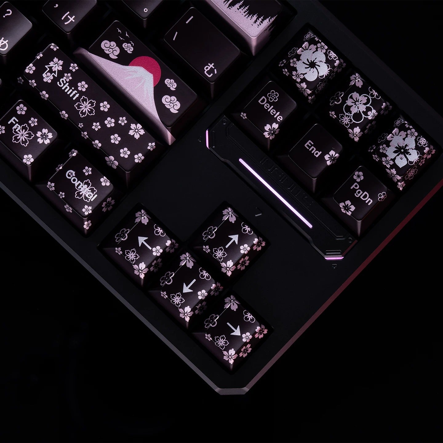 Spring and Jingming Black Theme Theme, Keycap Set PBT Metallic Texture personalized keycap set, , compatible with 61/64/68/75/84/87/104 mechanical keyboard