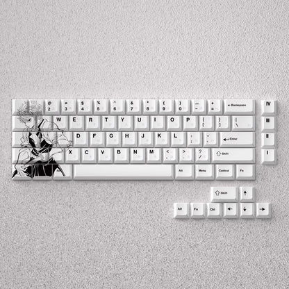 Demon Slayer: Kimetsu no Yaiba series, Shinazugawa Sanemi theme, original high PBT material compatible MX switch mechanical keyboard, anime game theme set keycaps, mechanical keyboard replacement keycap set