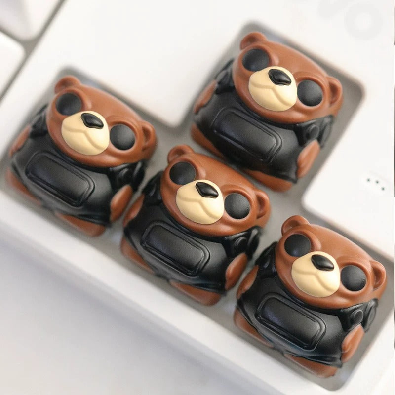 VALORANT， Tactical Bear themed design keycaps, multi-color resin molding, game culture peripheral mechanical keyboard decoration keycaps