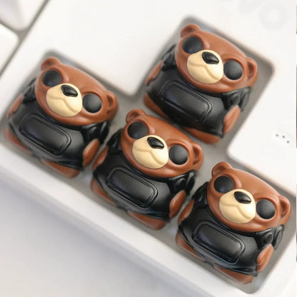 VALORANT， Tactical Bear themed design keycaps, multi-color resin molding, game culture peripheral mechanical keyboard decoration keycaps