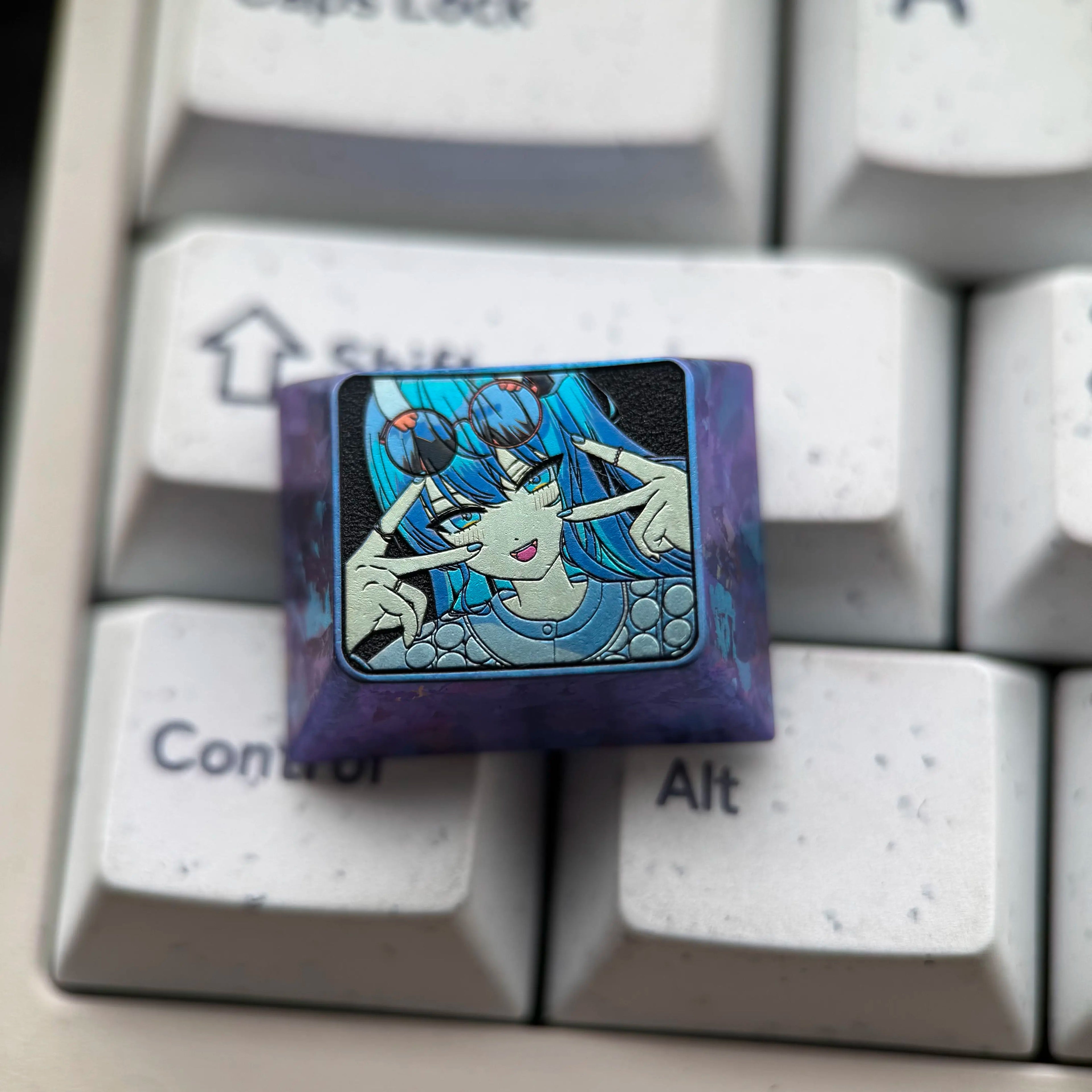 Hoshimachi Suisei Collection Titanium Mechanical Keyboard Keycaps 1.25U Series Customized Titanium Alloy Personalized Decorative Keycaps