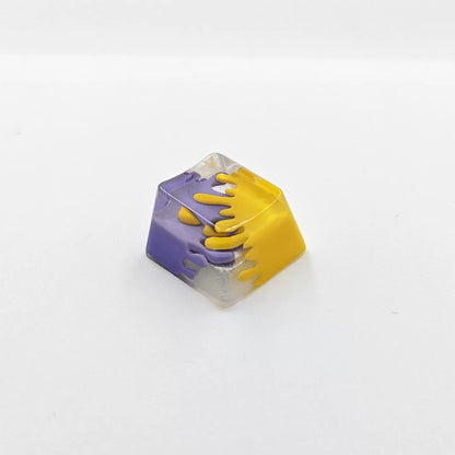 Splatoon theme, inkjet/graffiti, crystal resin personalized keycaps, game culture creative keycaps, Mechanical keyboard decorative keycaps