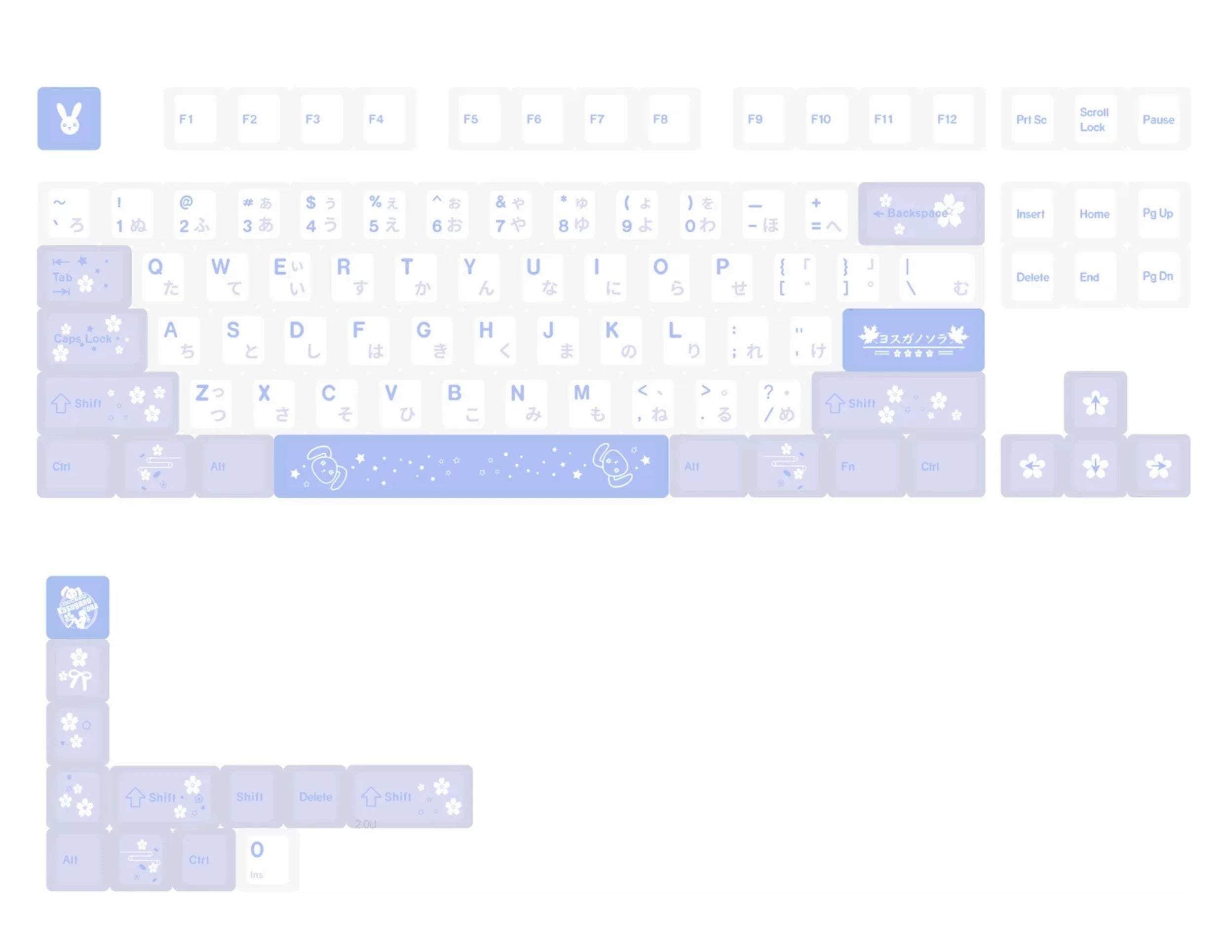 Yosuga no Sora, Kasuga Sora Theme Design Set Anime Game Personalized Keycaps Original Factory Height PBT Compatible 60 63 64 65 68 75 87