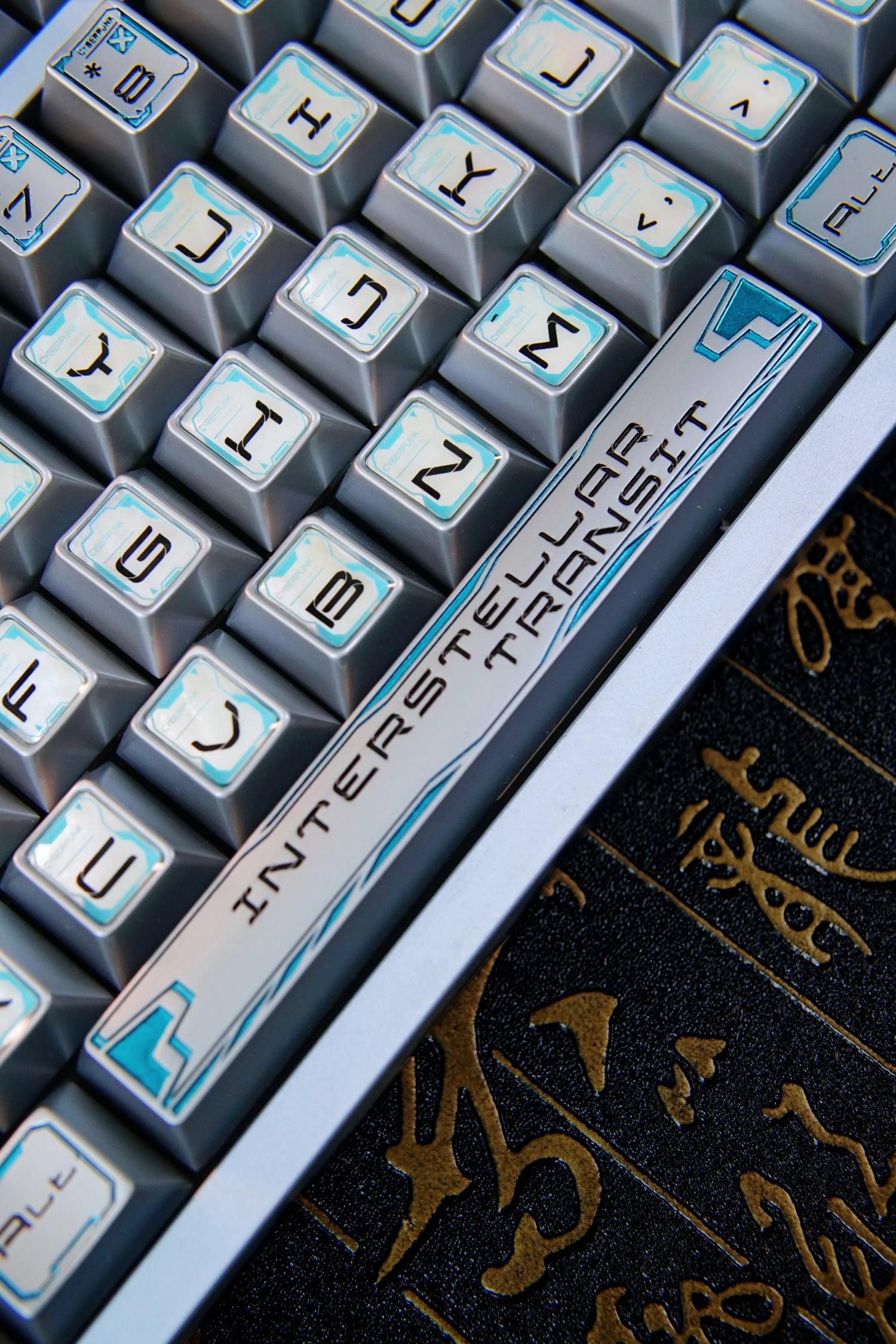 Interstellar theme, futuristic technology style metal keycap set, original high metal carved decorative keycaps